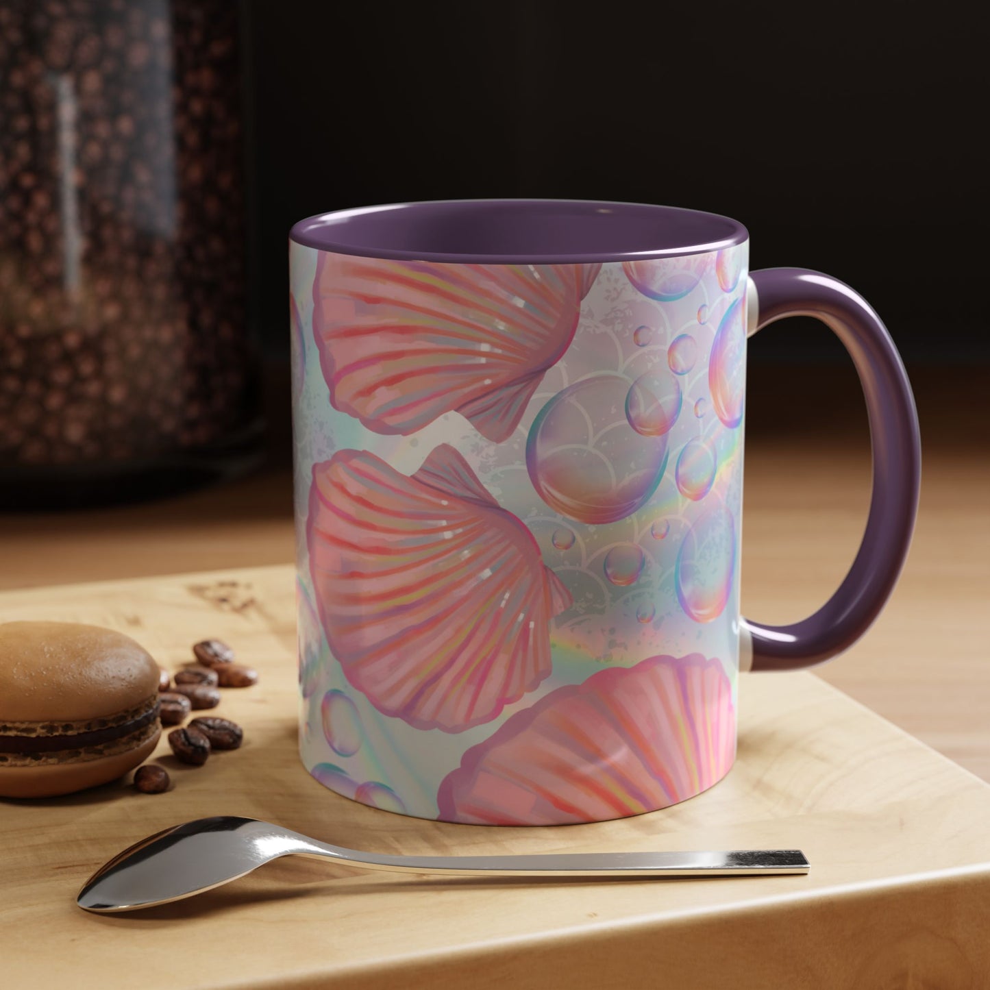 Pastel Seashells Coffee Mug - Ocean-Inspired Drinkware for Beach Lovers