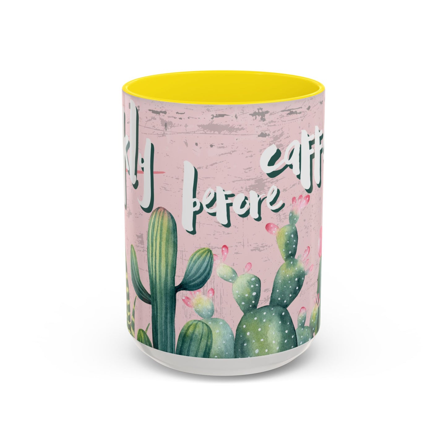 Cactus Accent Coffee Mug - "Prickly before Caffeine" - Perfect for Plant Lovers & Coffee Enthusiasts