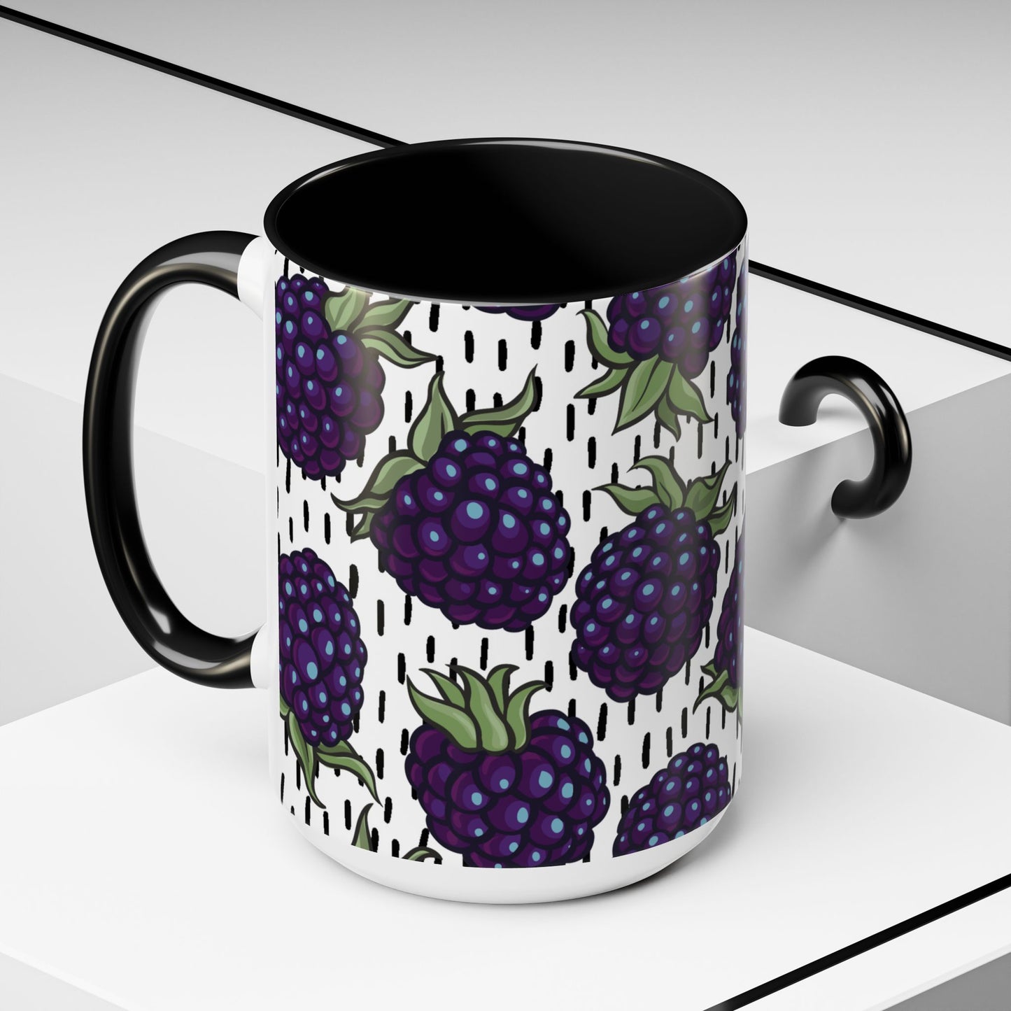 Blackberry Design Accent Coffee Mug - Perfect for Berry Lovers!