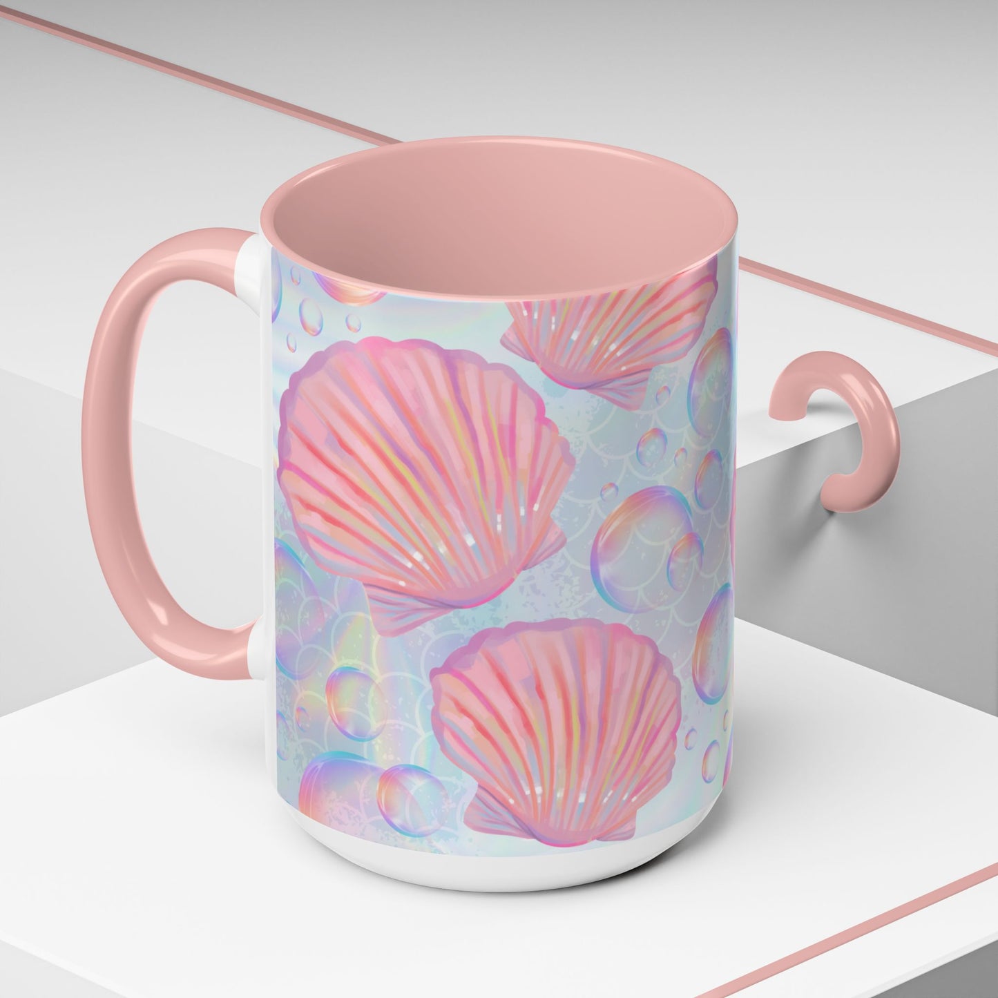 Pastel Seashells Coffee Mug - Ocean-Inspired Drinkware for Beach Lovers