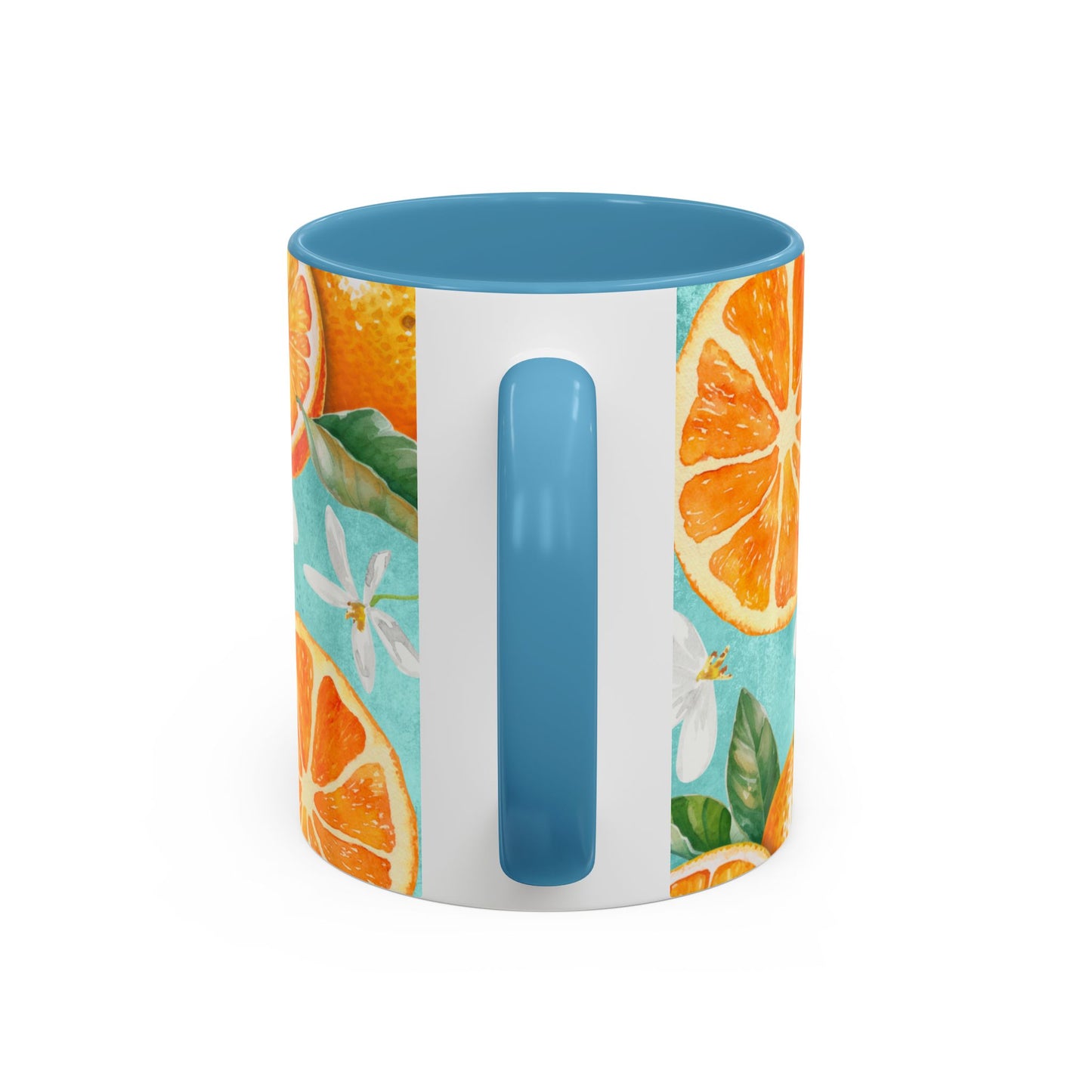 Citrus Accent Coffee Mug - Bright Orange Floral Design, Perfect for Summer Mornings