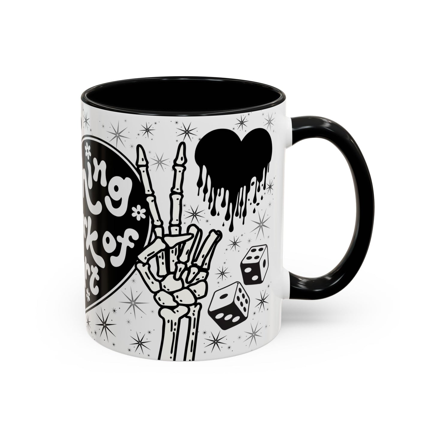 Teaching is a Work of Heart Coffee Mug - Black & White Accent Mug for Educators