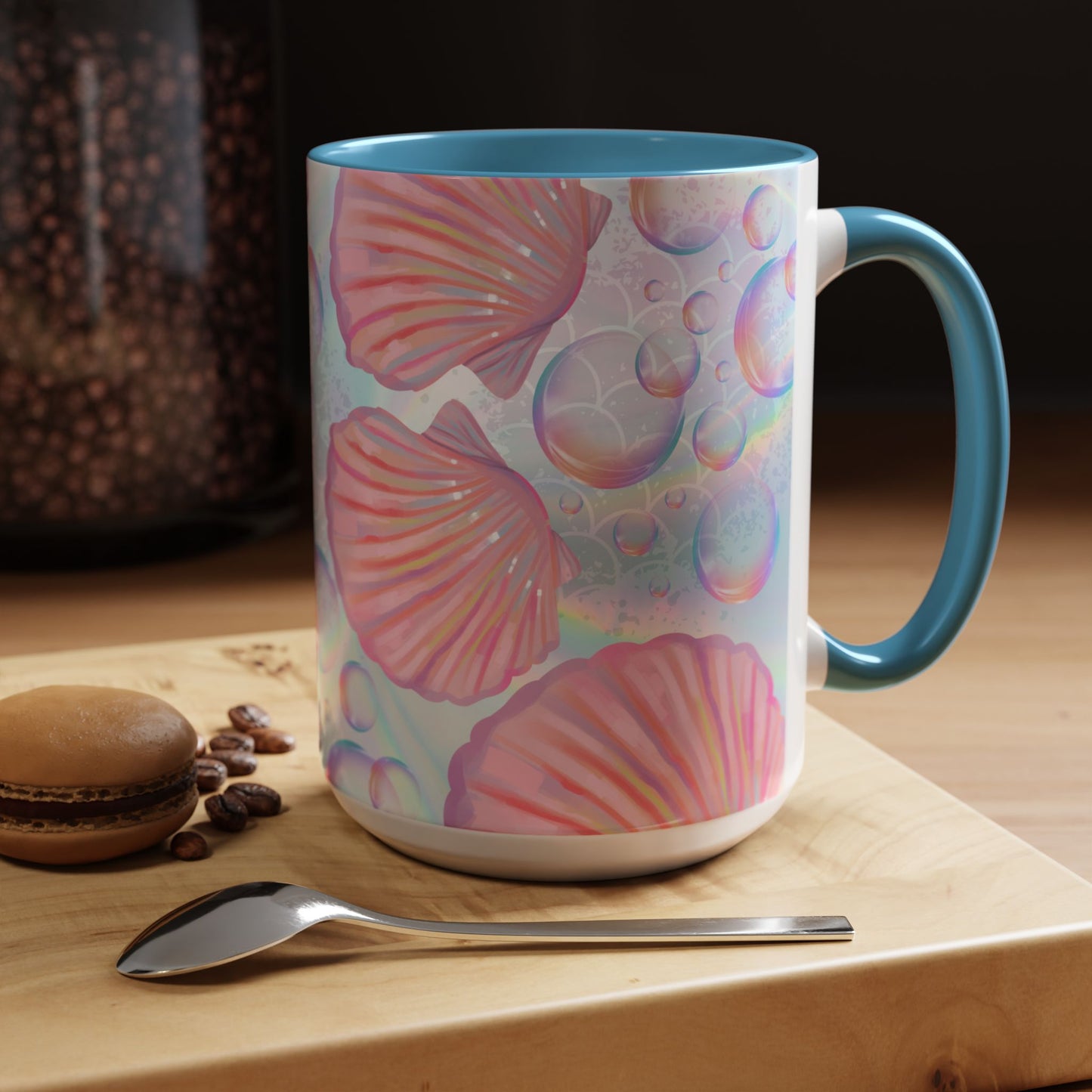 Pastel Seashells Coffee Mug - Ocean-Inspired Drinkware for Beach Lovers