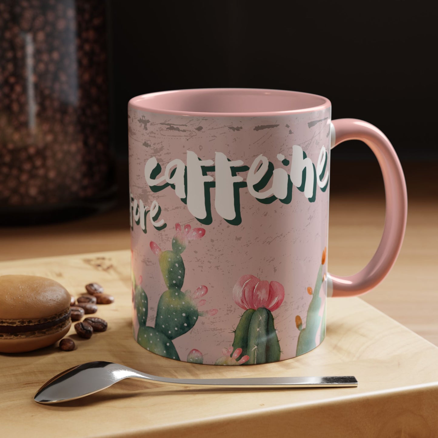 Cactus Accent Coffee Mug - "Prickly before Caffeine" - Perfect for Plant Lovers & Coffee Enthusiasts