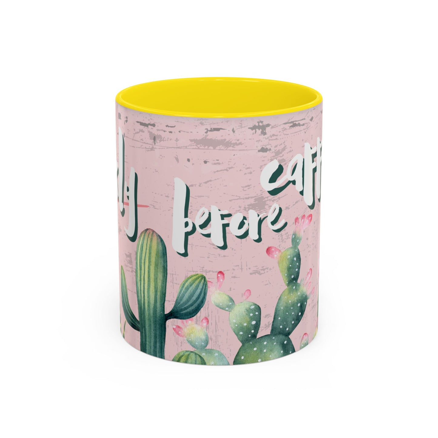 Cactus Accent Coffee Mug - "Prickly before Caffeine" - Perfect for Plant Lovers & Coffee Enthusiasts