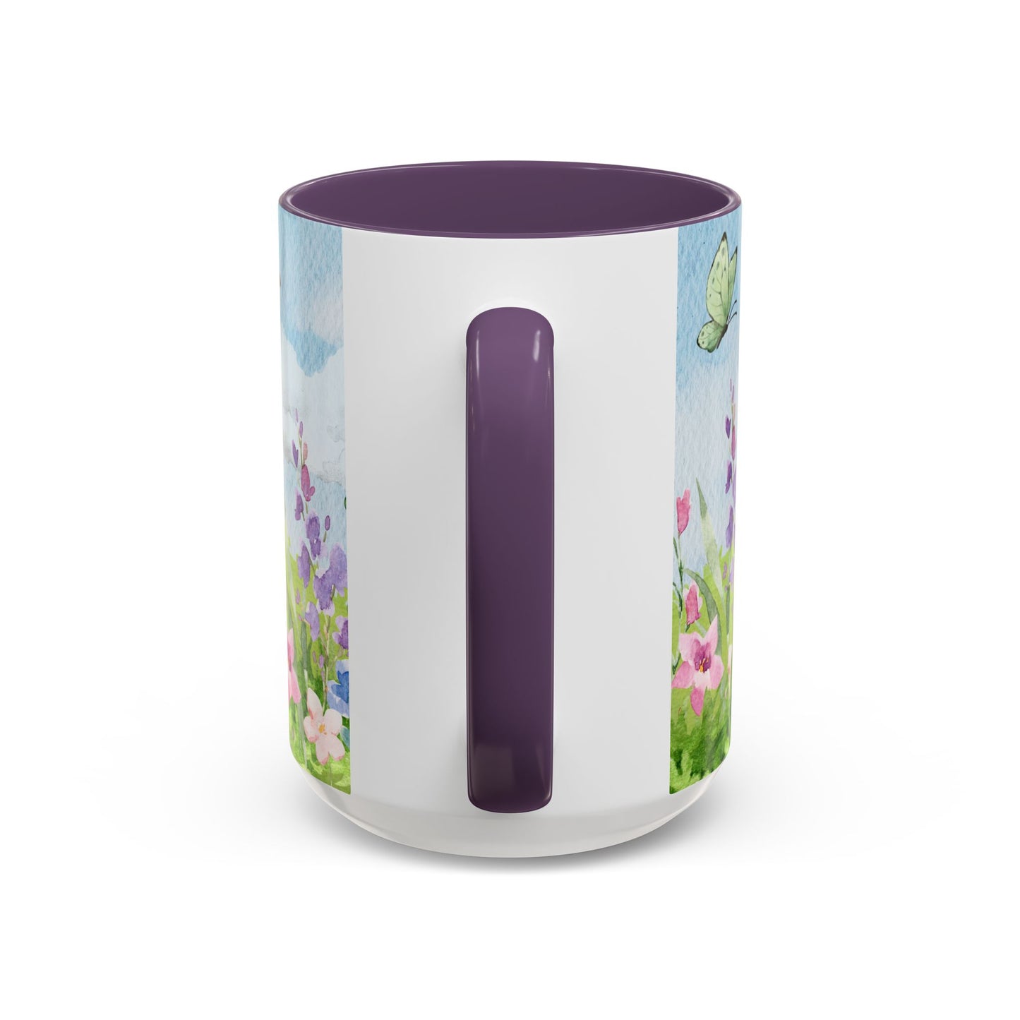 Butterfly Blossom Accent Coffee Mug - 11 & 15oz Floral Design for Nature Lovers