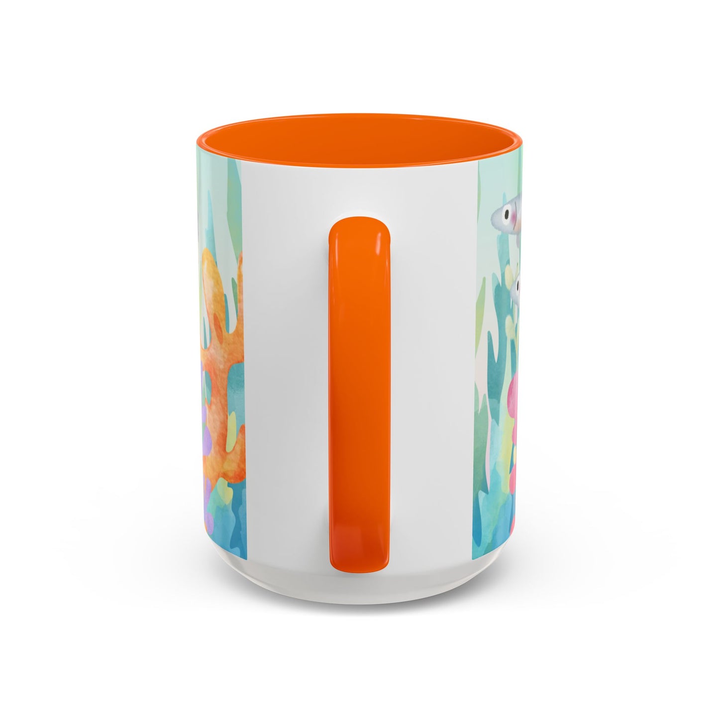Colorful Coral Reef Accent Coffee Mug - Vibrant Ocean Life Design