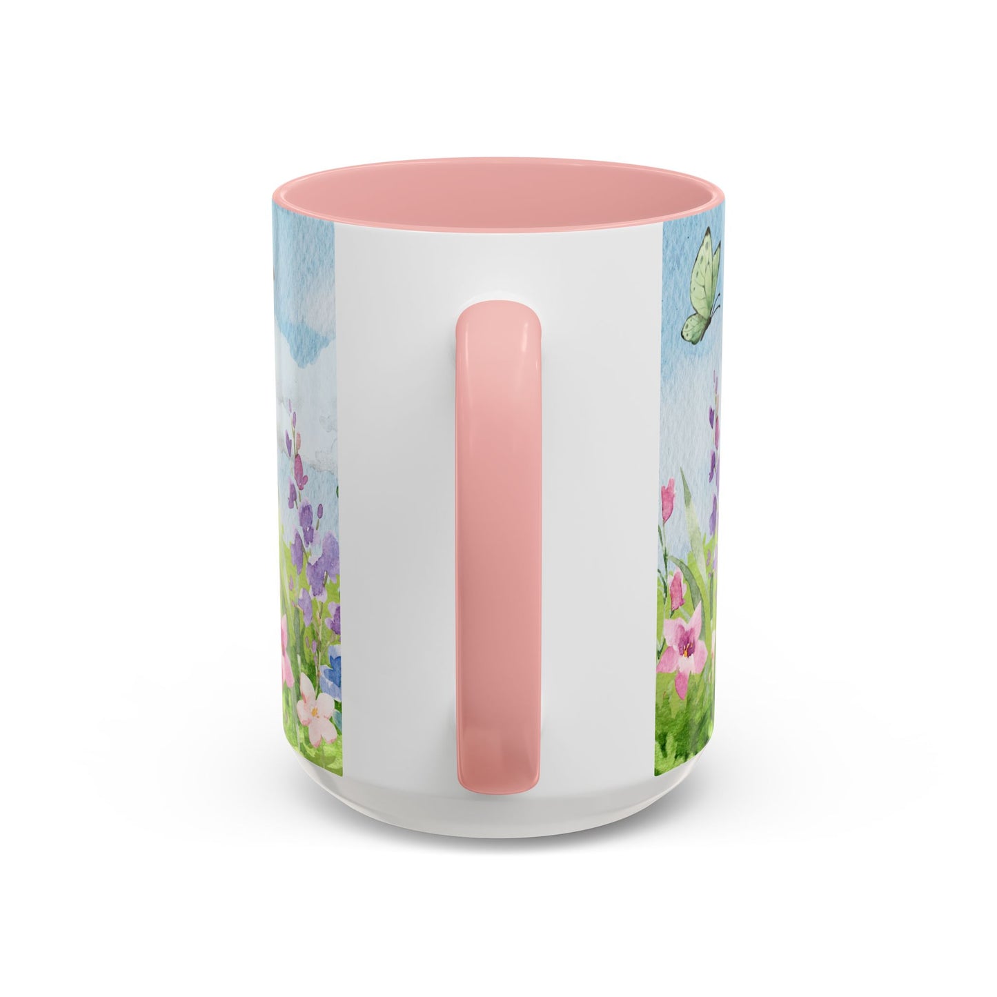 Butterfly Blossom Accent Coffee Mug - 11 & 15oz Floral Design for Nature Lovers