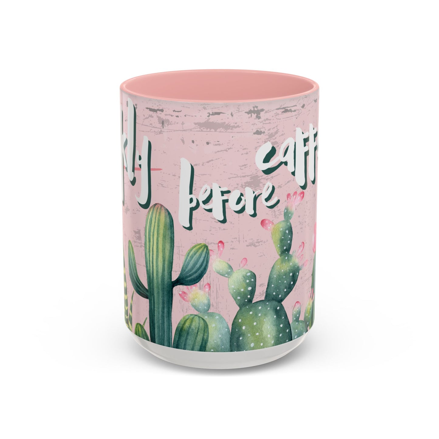 Cactus Accent Coffee Mug - "Prickly before Caffeine" - Perfect for Plant Lovers & Coffee Enthusiasts