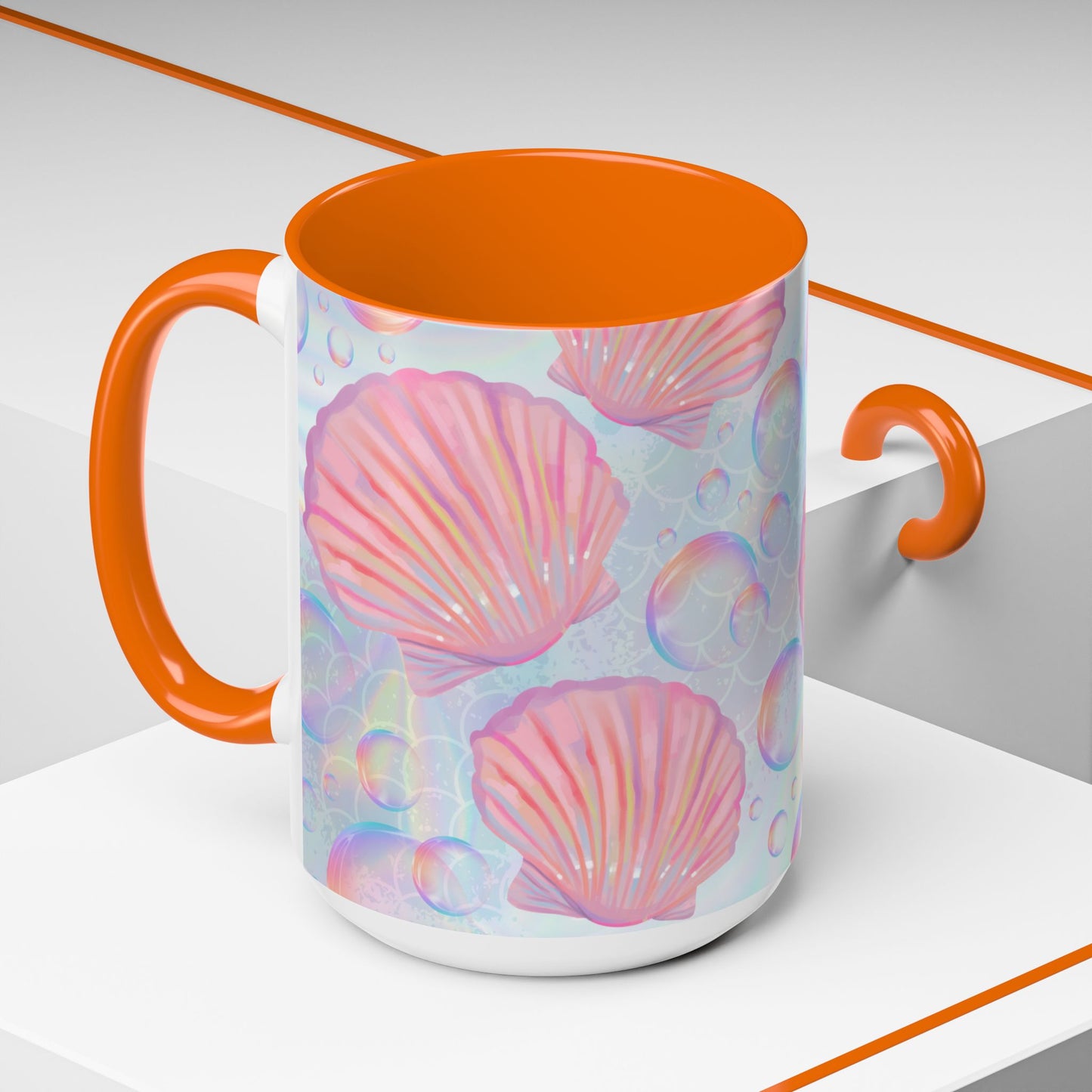 Pastel Seashells Coffee Mug - Ocean-Inspired Drinkware for Beach Lovers