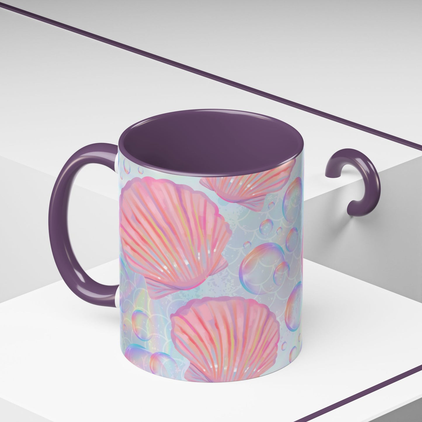 Pastel Seashells Coffee Mug - Ocean-Inspired Drinkware for Beach Lovers