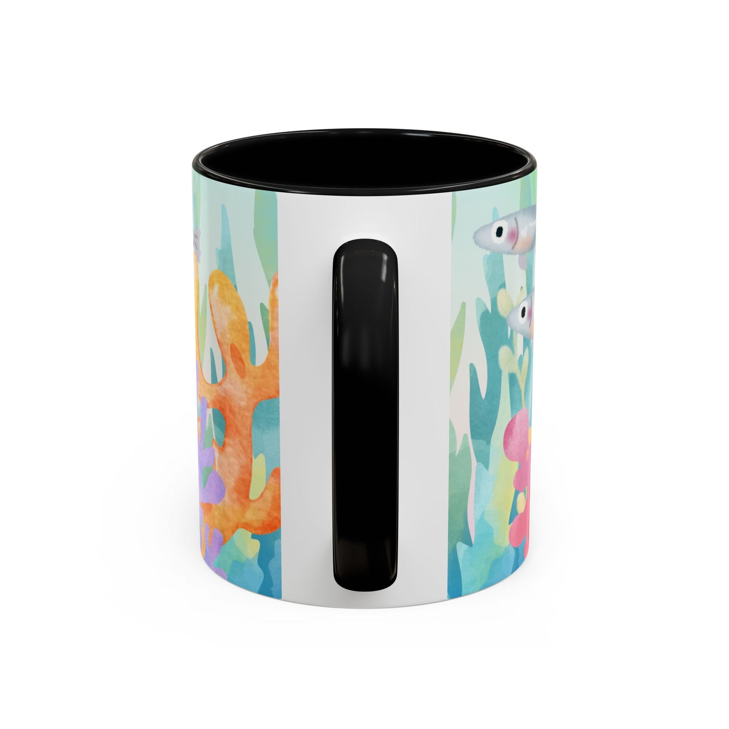 Colorful Coral Reef Accent Coffee Mug - Vibrant Ocean Life Design