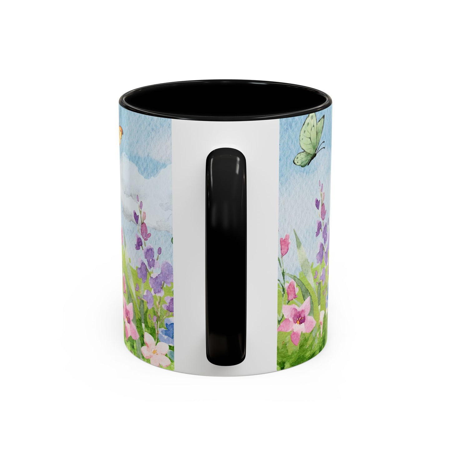 Butterfly Blossom Accent Coffee Mug - 11 & 15oz Floral Design for Nature Lovers