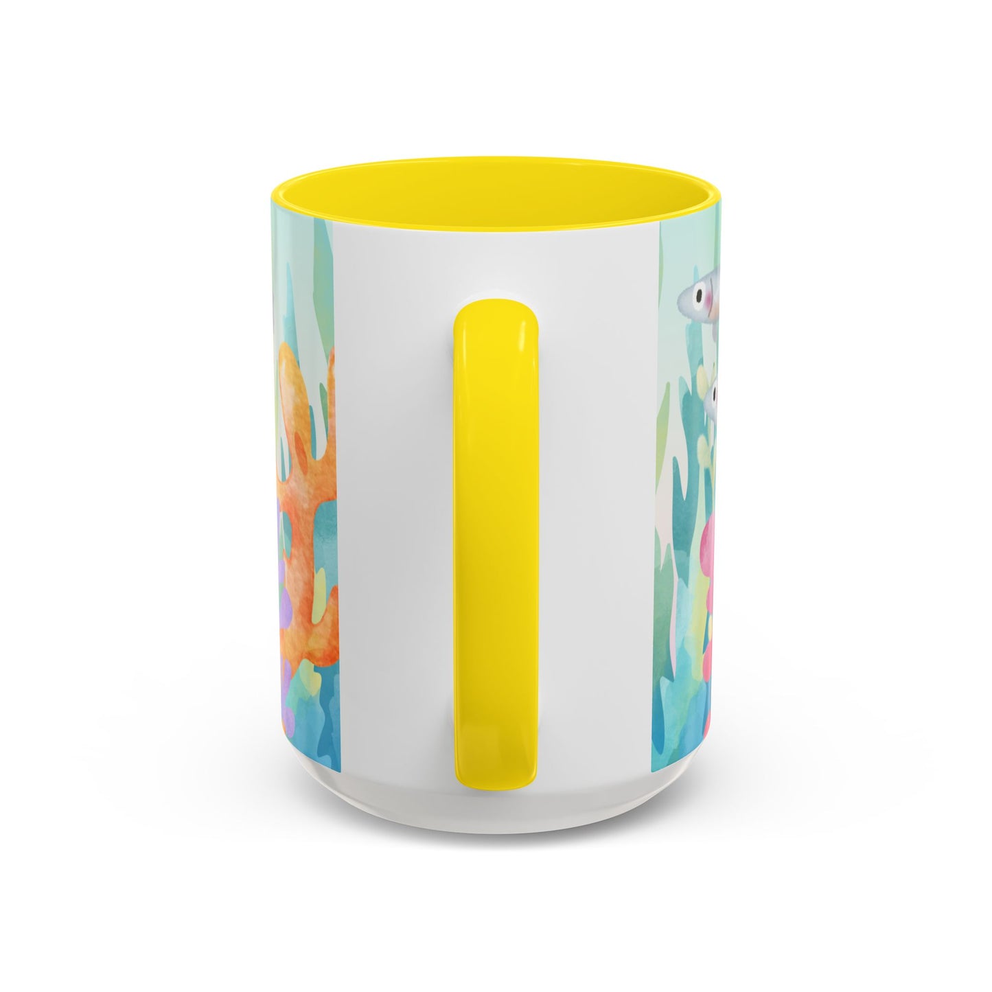 Colorful Coral Reef Accent Coffee Mug - Vibrant Ocean Life Design