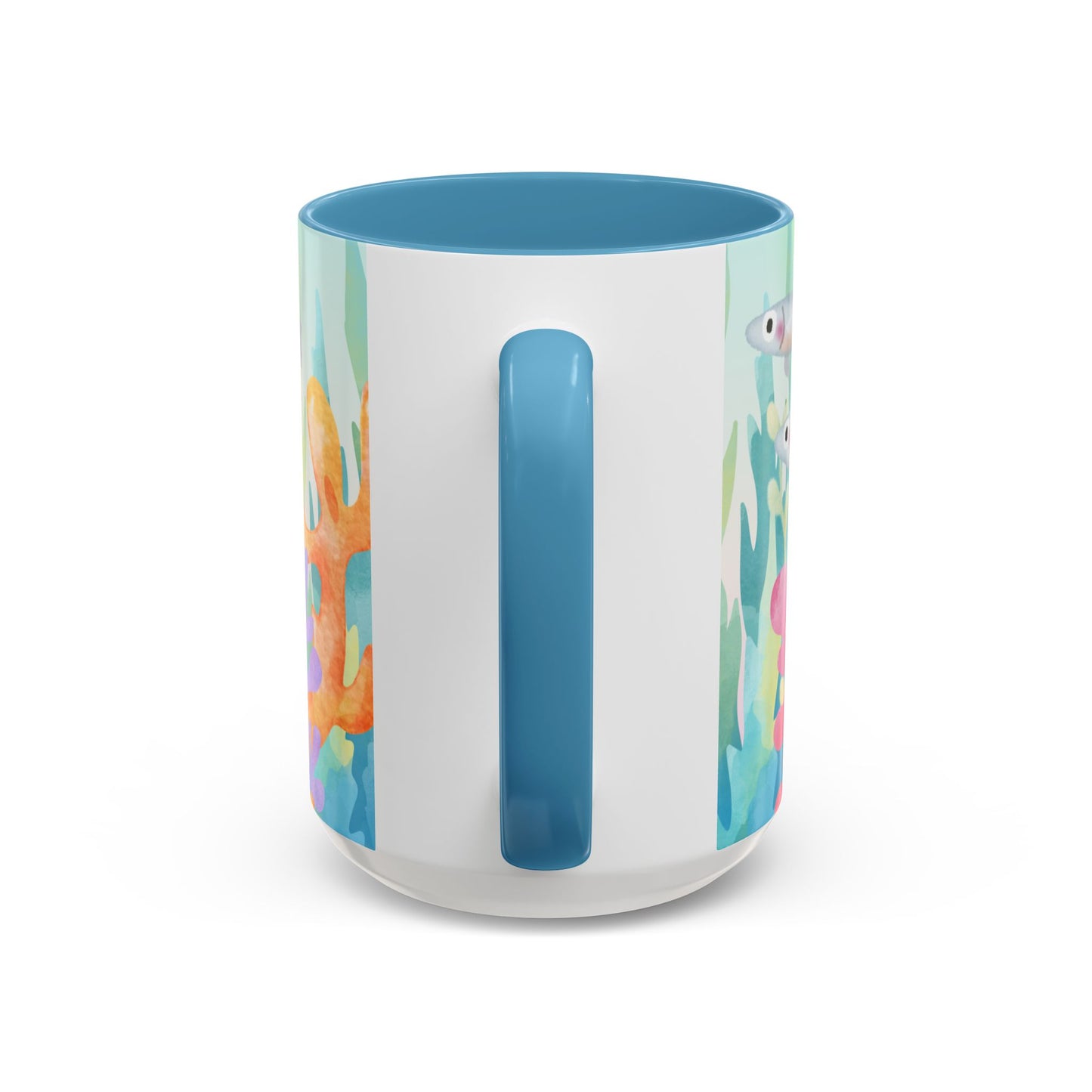 Colorful Coral Reef Accent Coffee Mug - Vibrant Ocean Life Design