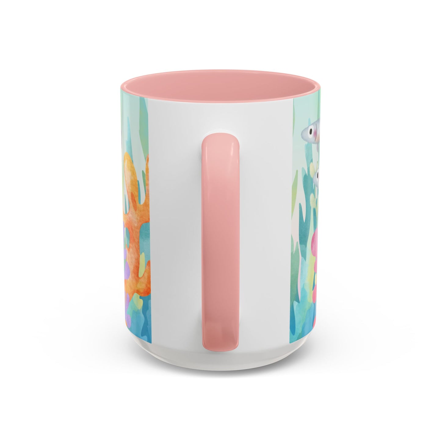 Colorful Coral Reef Accent Coffee Mug - Vibrant Ocean Life Design