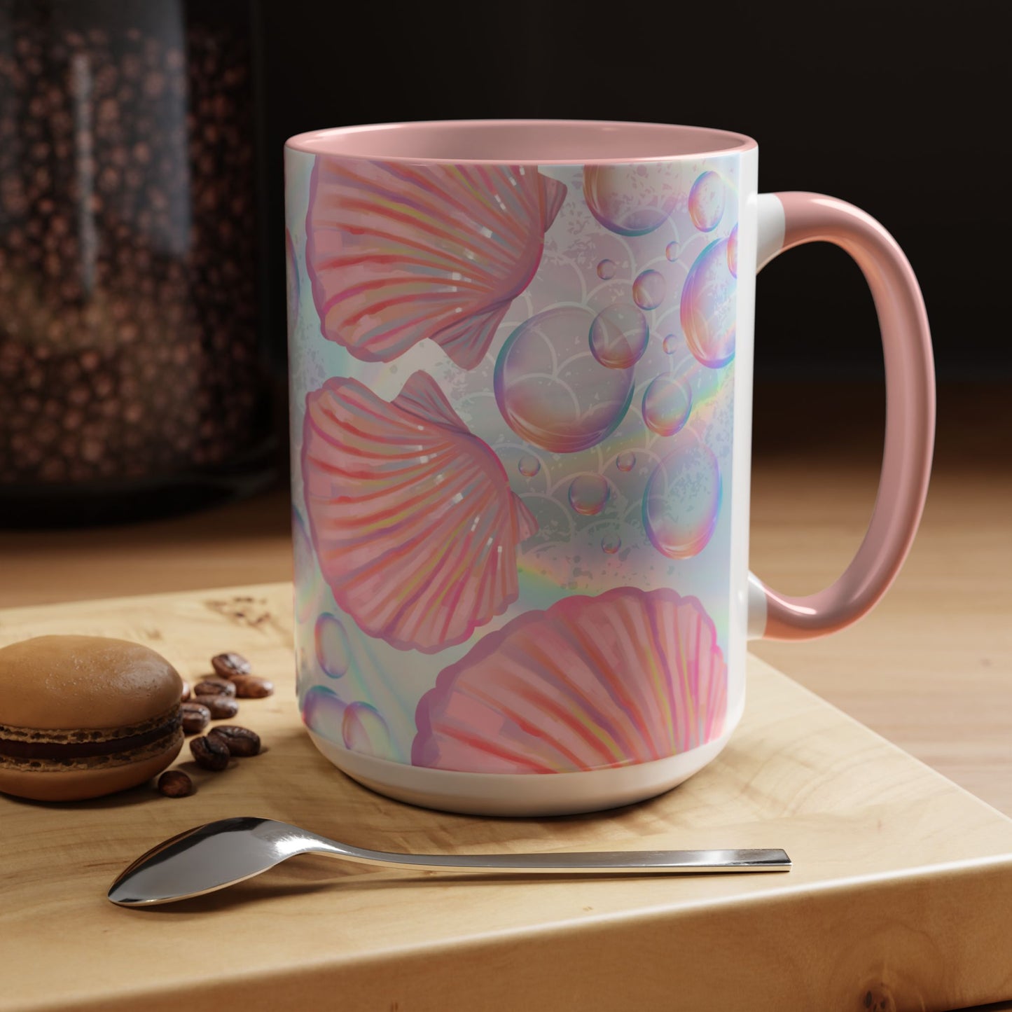 Pastel Seashells Coffee Mug - Ocean-Inspired Drinkware for Beach Lovers