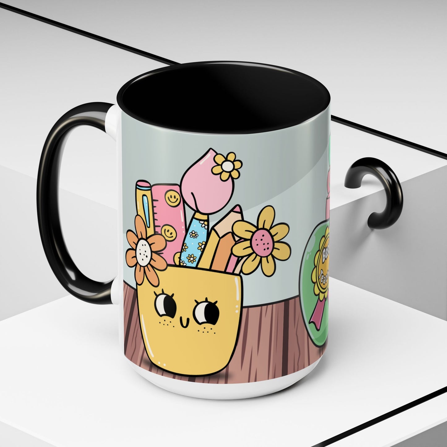 Best Teacher Accent Coffee Mug - Unique Gift for Educators, Teacher Appreciation Day, Back to School, Personalized Coffee Cup, Home