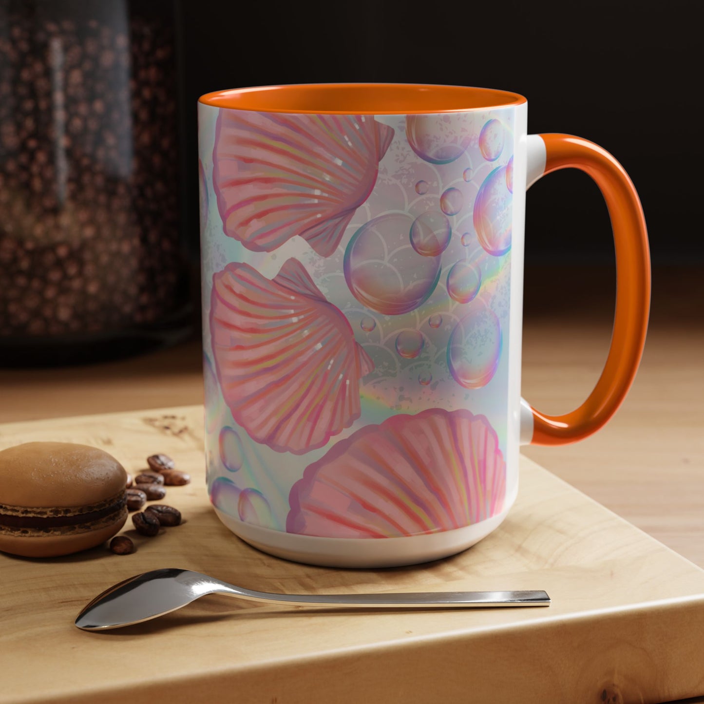 Pastel Seashells Coffee Mug - Ocean-Inspired Drinkware for Beach Lovers