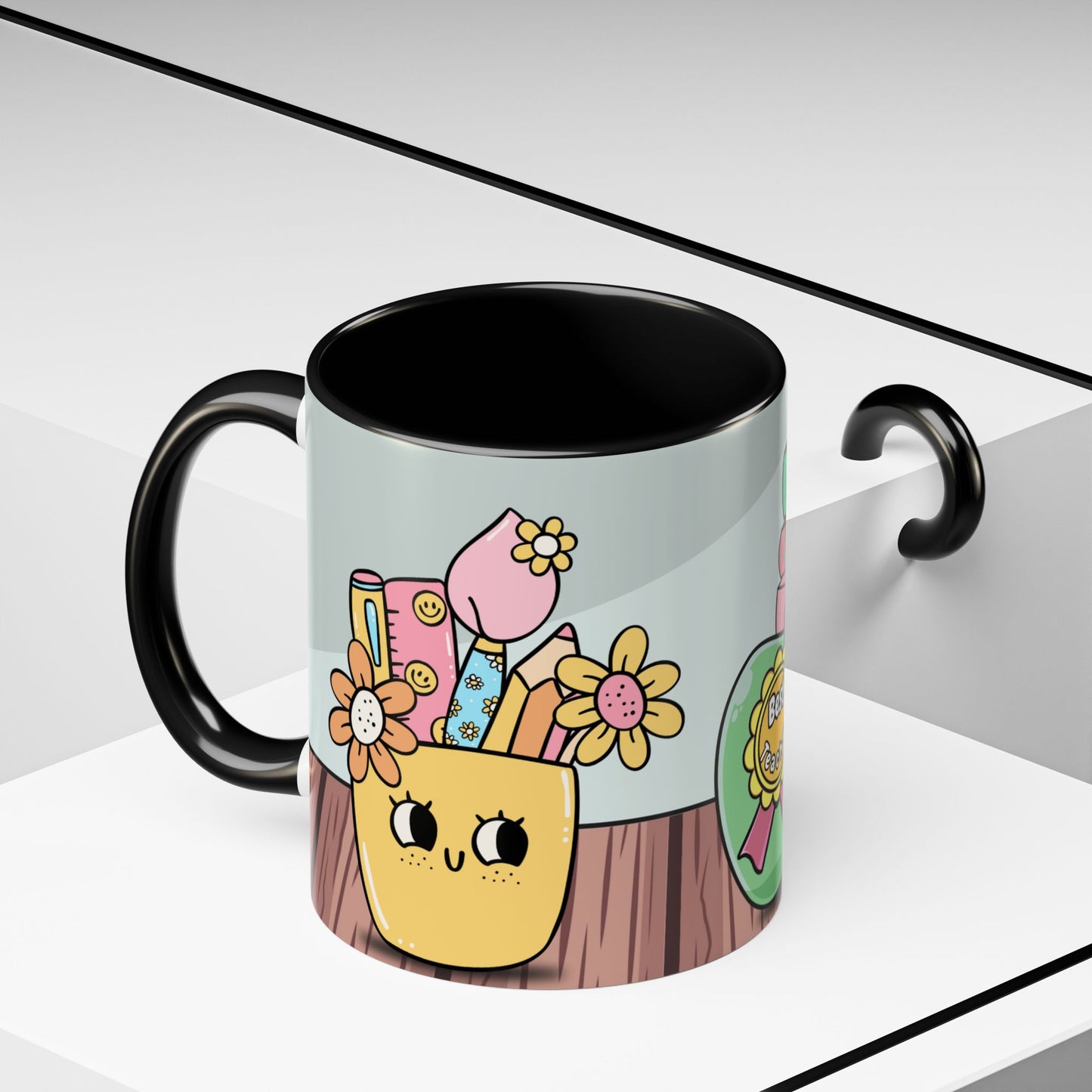 Best Teacher Accent Coffee Mug - Unique Gift for Educators, Teacher Appreciation Day, Back to School, Personalized Coffee Cup, Home