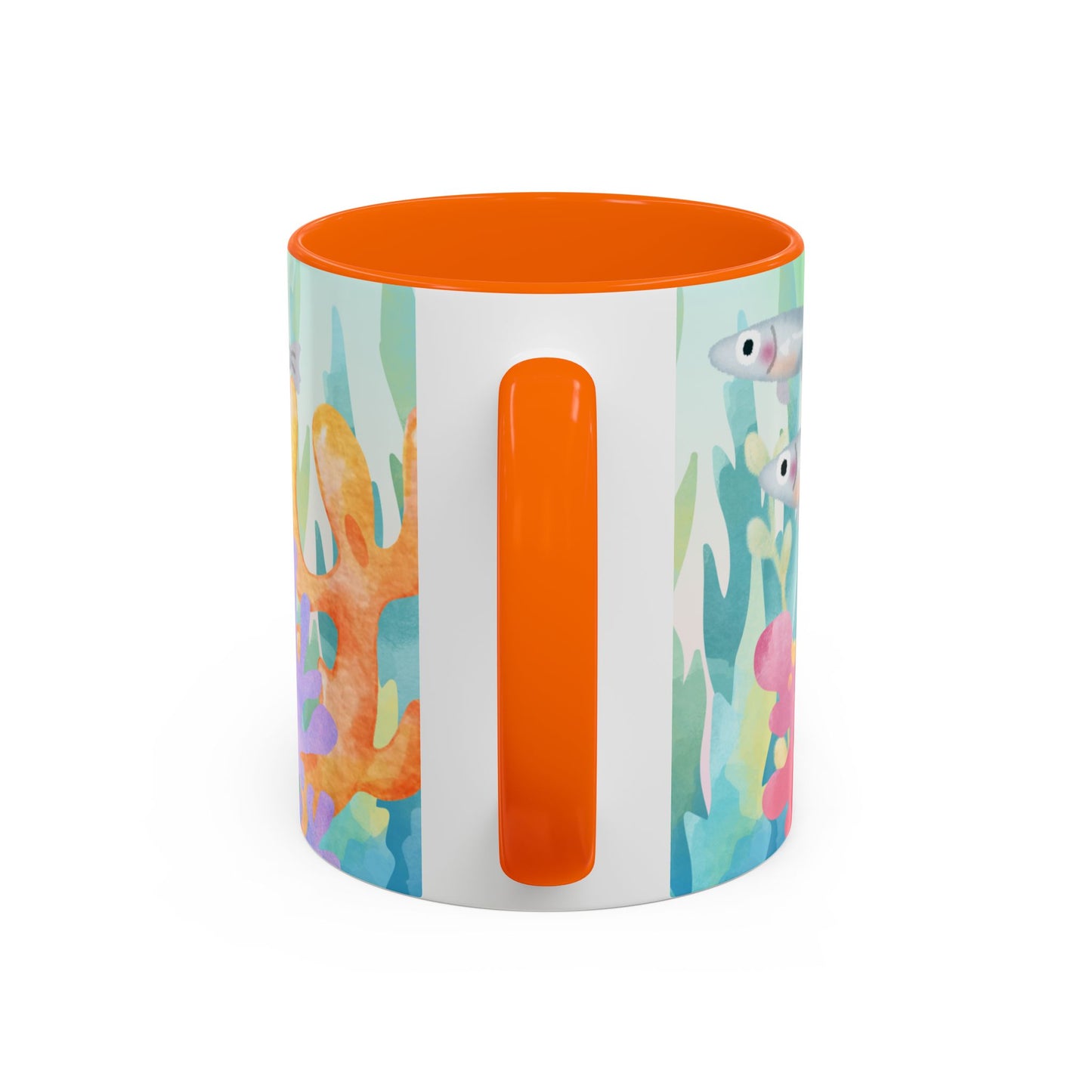 Colorful Coral Reef Accent Coffee Mug - Vibrant Ocean Life Design