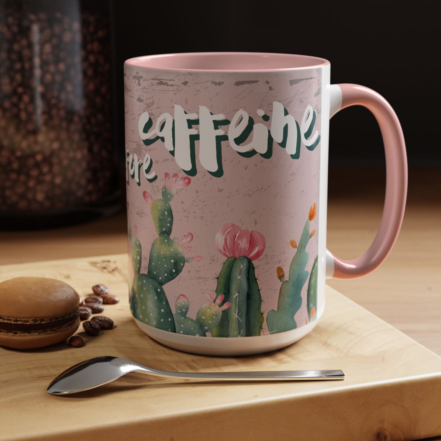 Cactus Accent Coffee Mug - "Prickly before Caffeine" - Perfect for Plant Lovers & Coffee Enthusiasts