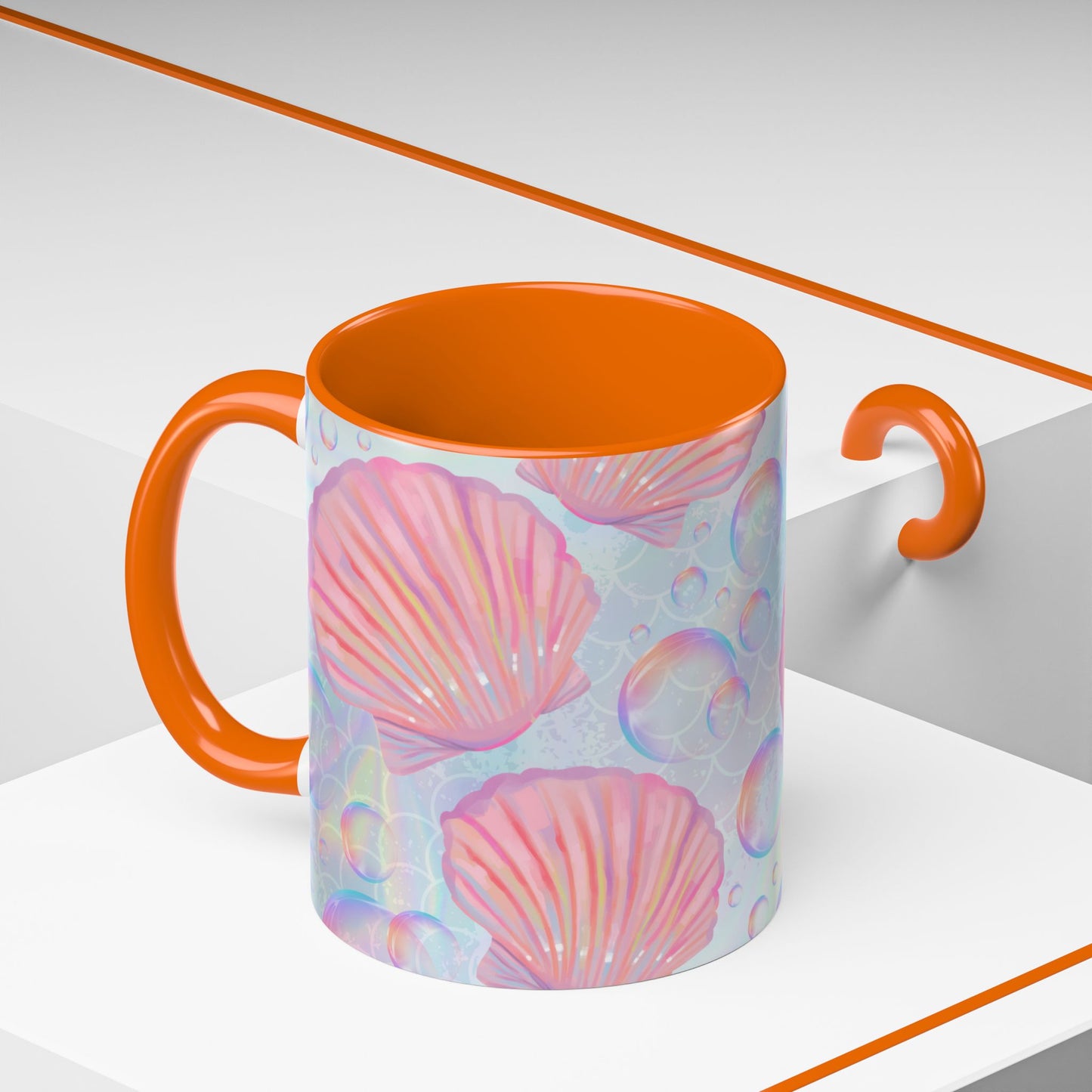 Pastel Seashells Coffee Mug - Ocean-Inspired Drinkware for Beach Lovers