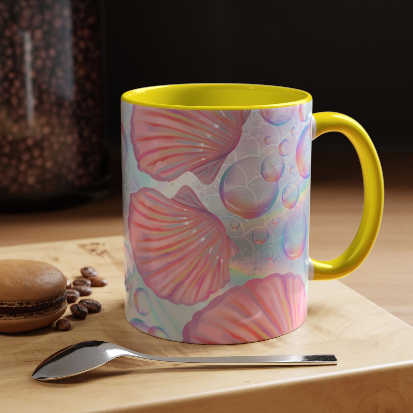 Pastel Seashells Coffee Mug - Ocean-Inspired Drinkware for Beach Lovers