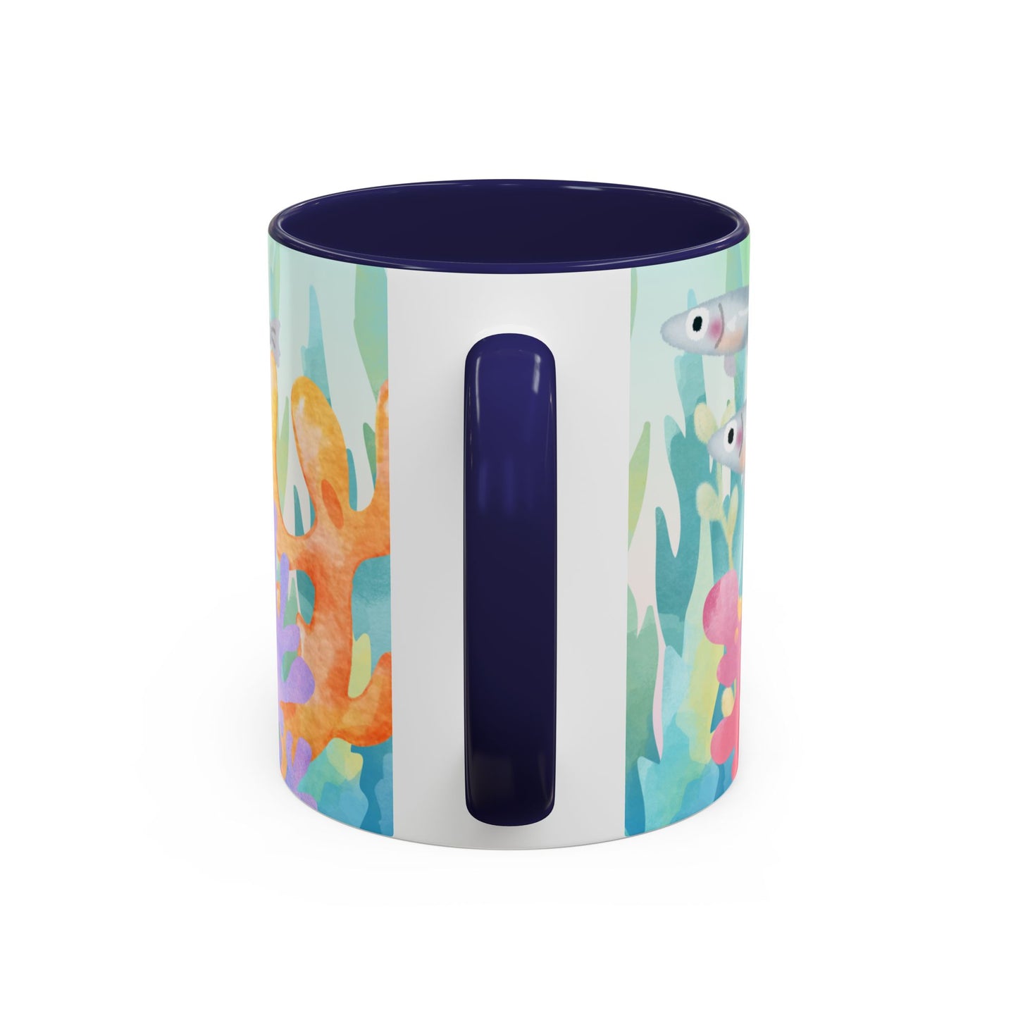 Colorful Coral Reef Accent Coffee Mug - Vibrant Ocean Life Design