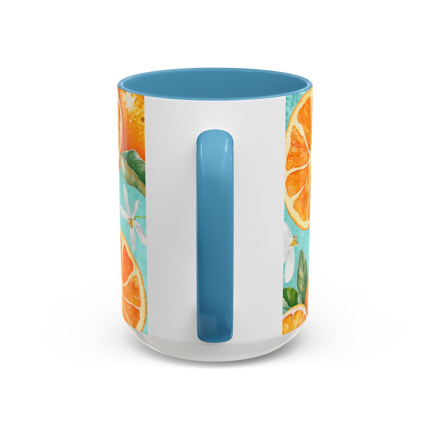 Citrus Accent Coffee Mug - Bright Orange Floral Design, Perfect for Summer Mornings