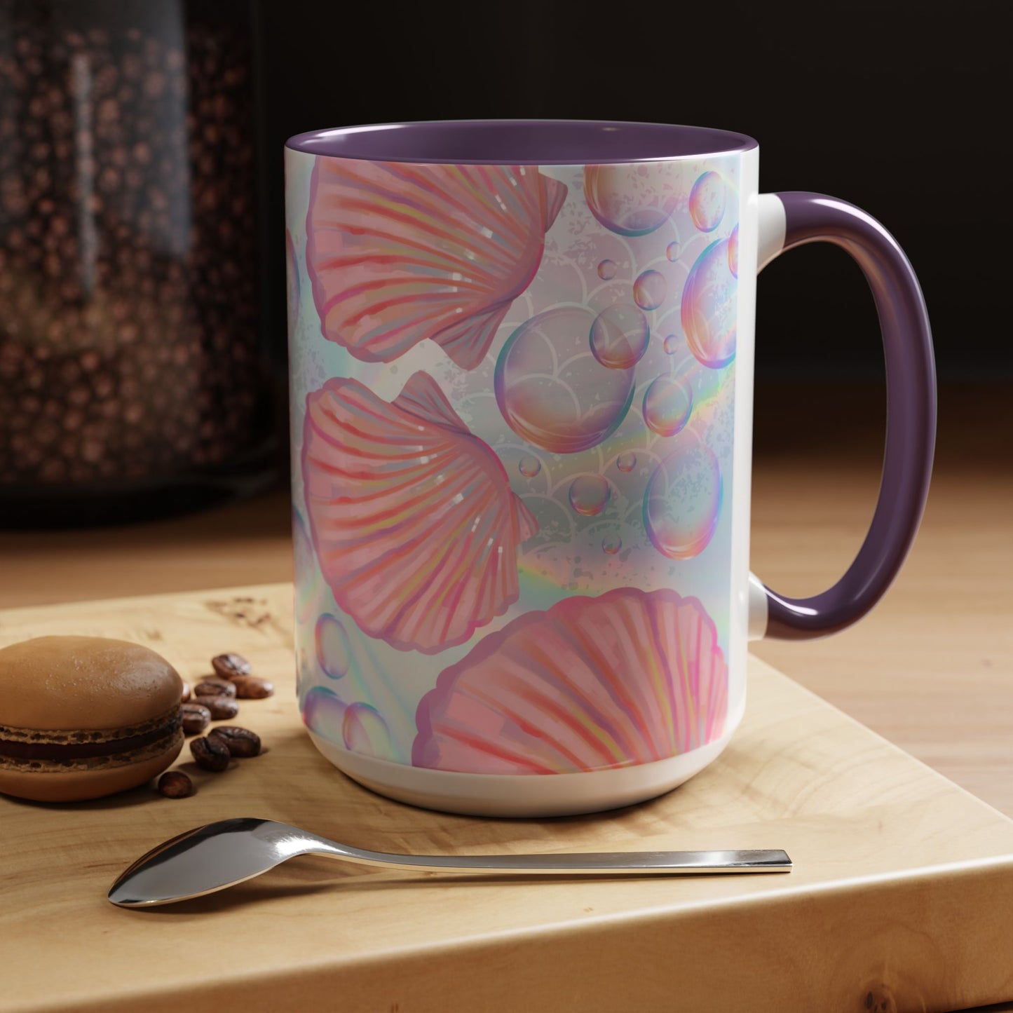 Pastel Seashells Coffee Mug - Ocean-Inspired Drinkware for Beach Lovers