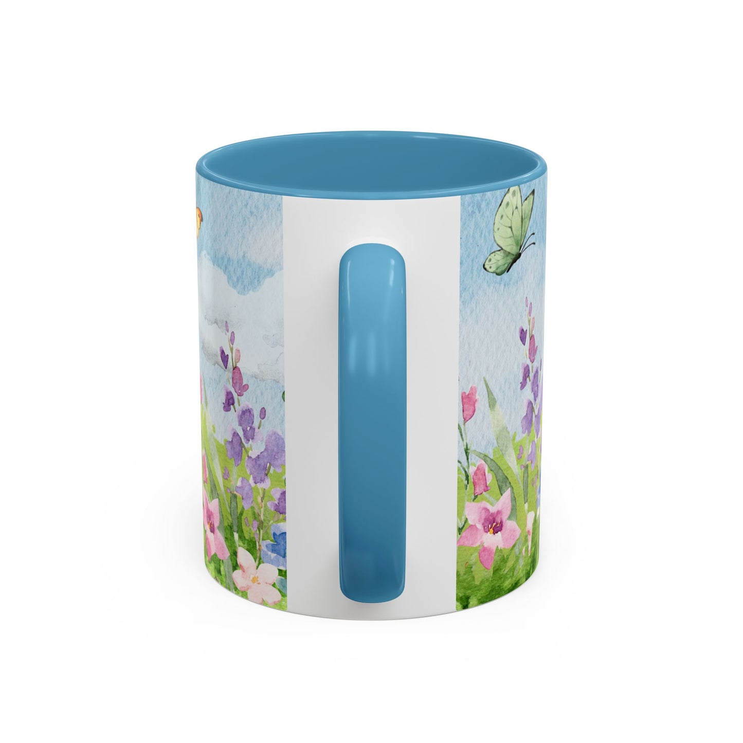 Butterfly Blossom Accent Coffee Mug - 11 & 15oz Floral Design for Nature Lovers