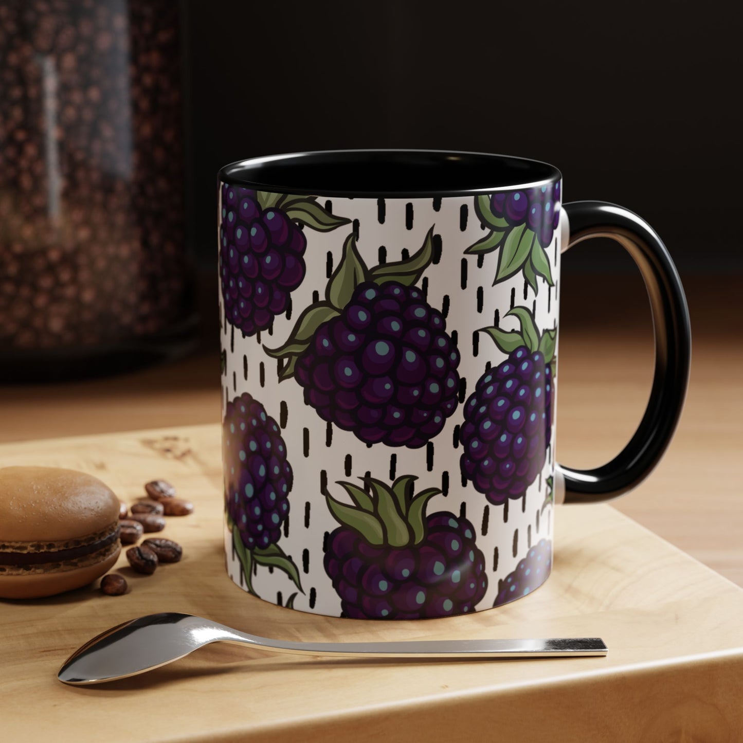 Blackberry Design Accent Coffee Mug - Perfect for Berry Lovers!