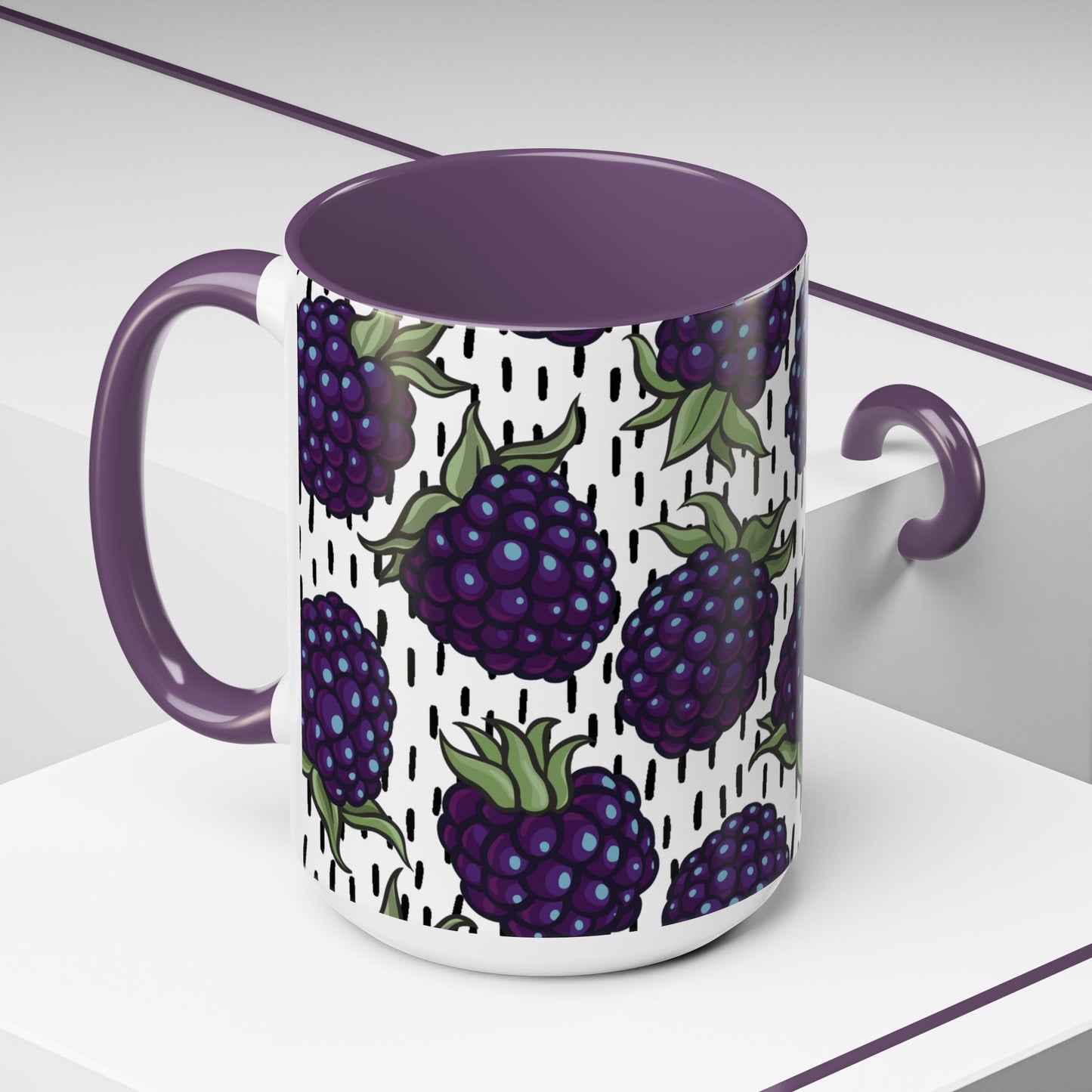 Blackberry Design Accent Coffee Mug - Perfect for Berry Lovers!