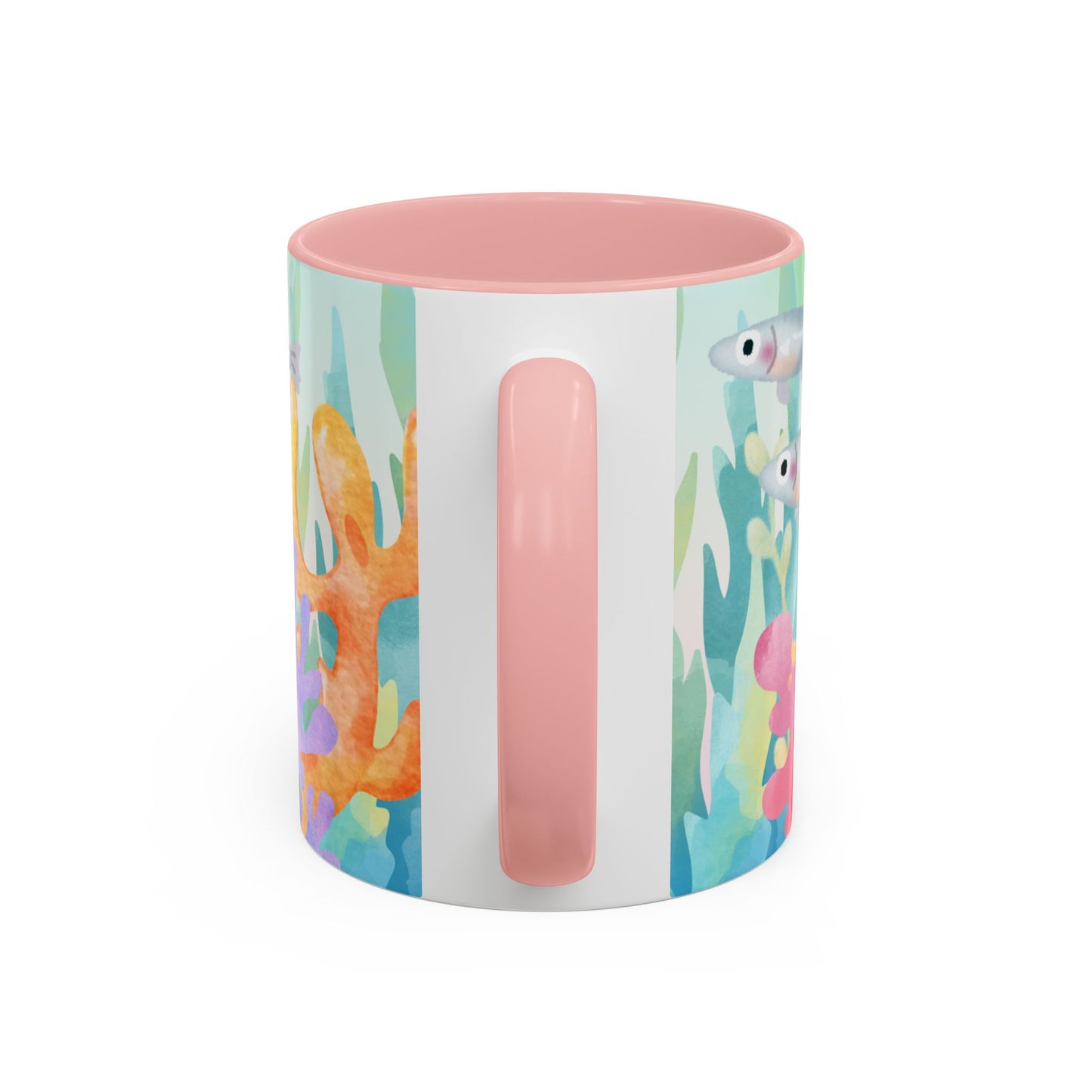 Colorful Coral Reef Accent Coffee Mug - Vibrant Ocean Life Design