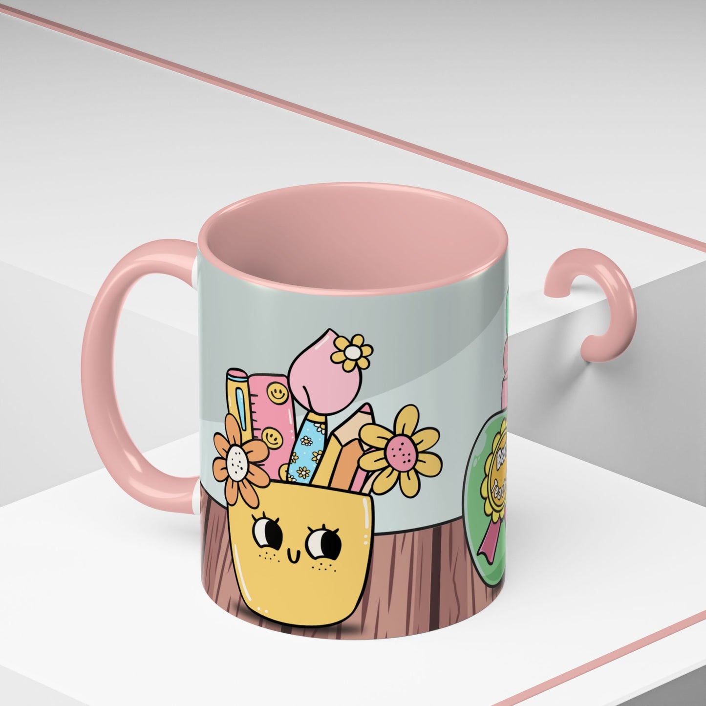 Best Teacher Accent Coffee Mug - Unique Gift for Educators, Teacher Appreciation Day, Back to School, Personalized Coffee Cup, Home