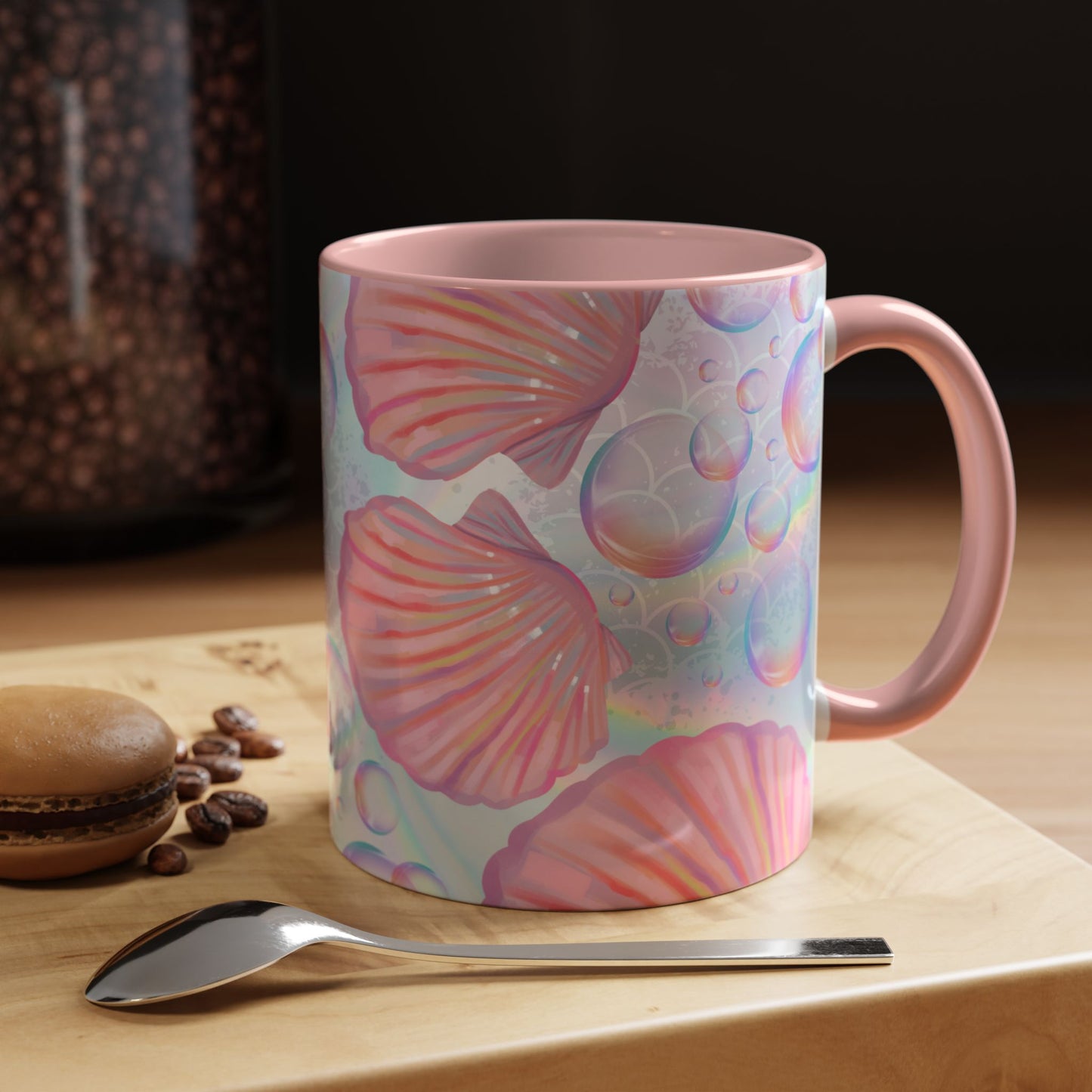Pastel Seashells Coffee Mug - Ocean-Inspired Drinkware for Beach Lovers