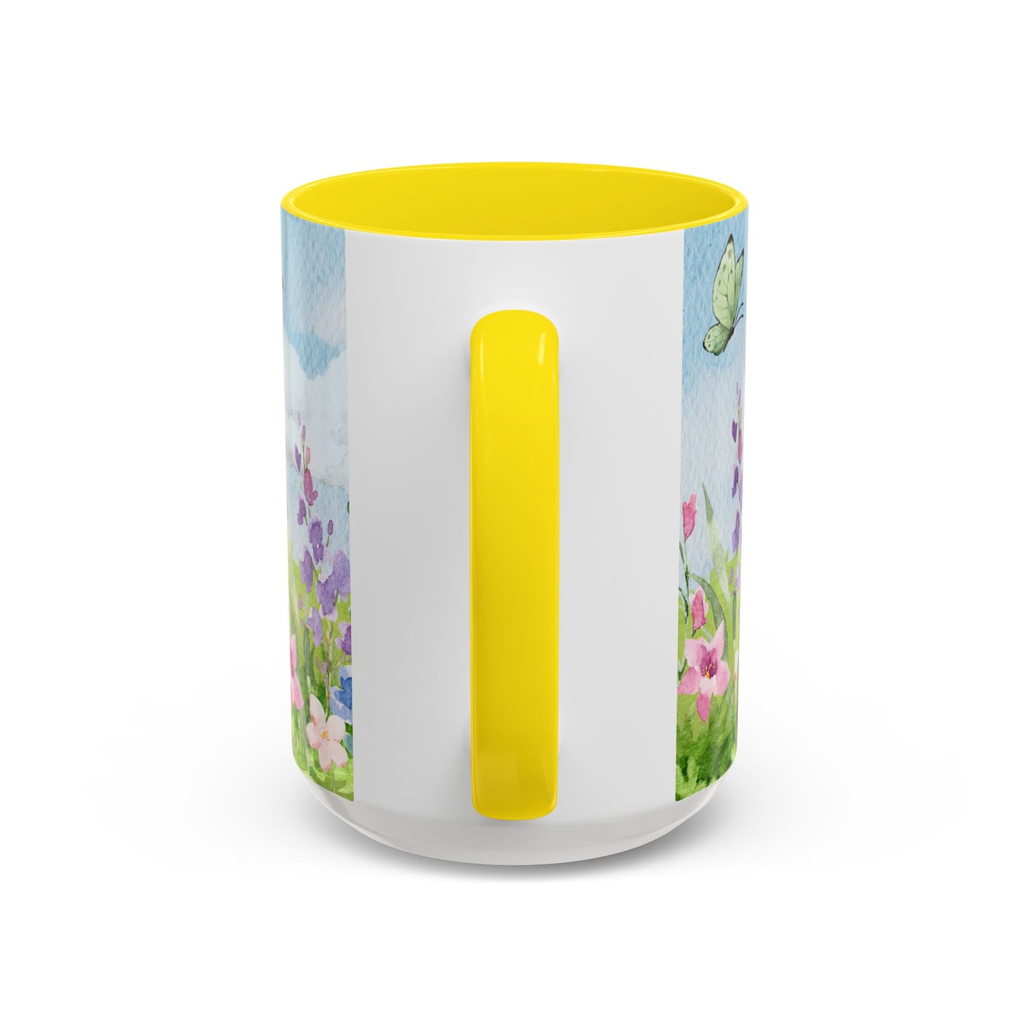 Butterfly Blossom Accent Coffee Mug - 11 & 15oz Floral Design for Nature Lovers