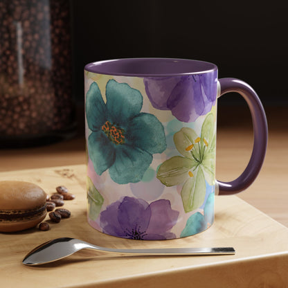 Vibrant Floral Accent Coffee Mug | Perfect for Garden Lovers & Spring Gifts | 11 & 15oz