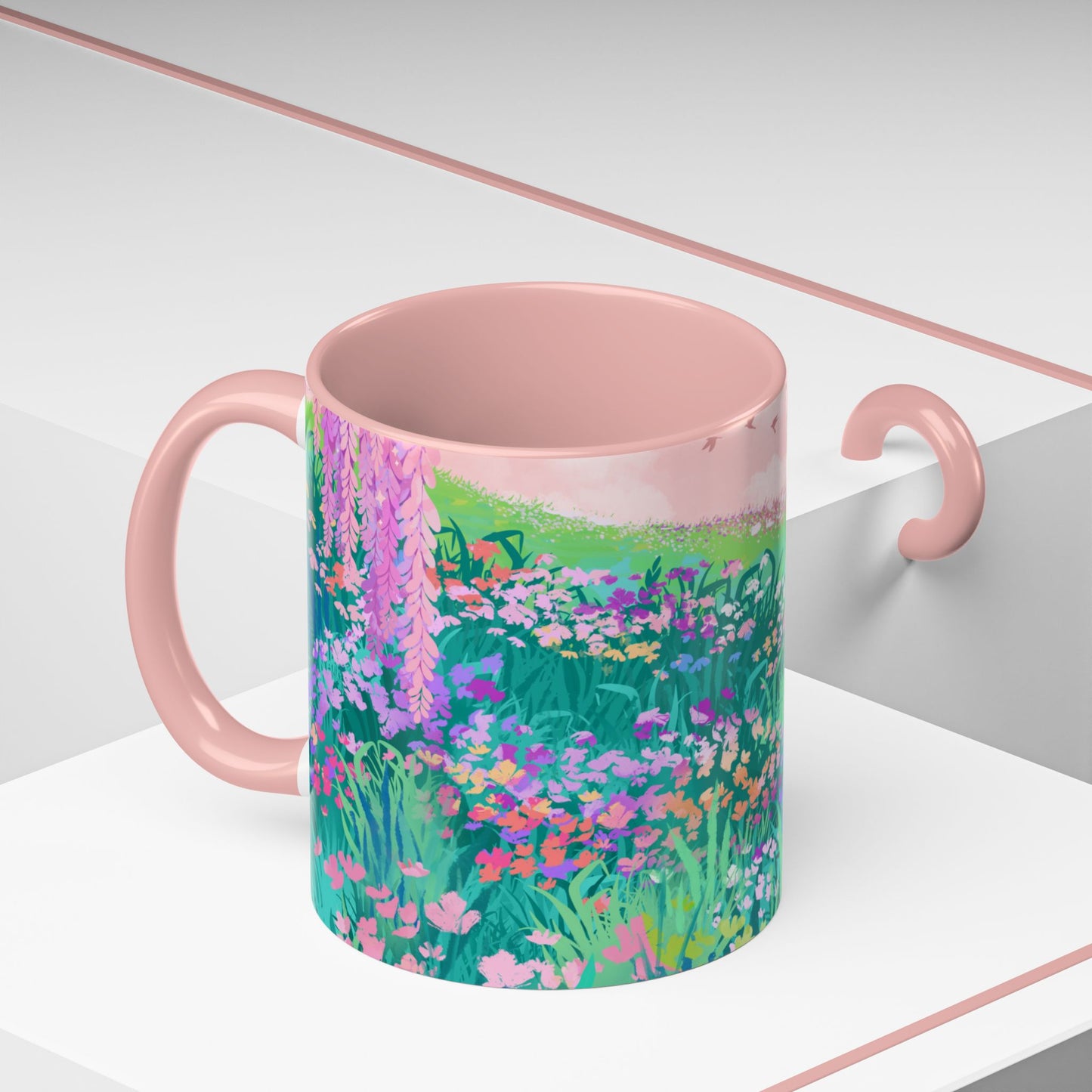 Floral Garden Accent Coffee Mug - Vibrant Nature Design for Home & Gifts