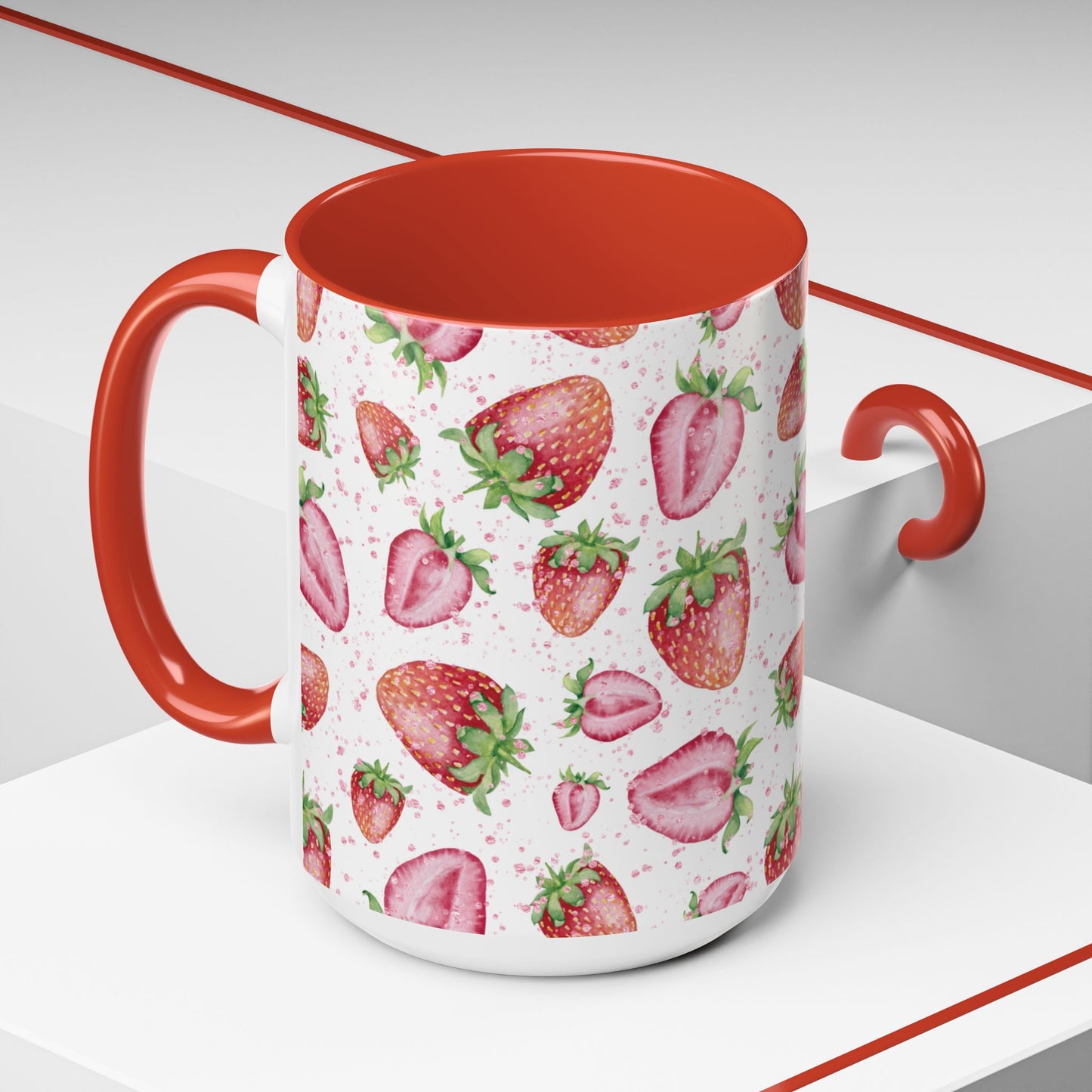 Strawberry Accent Coffee Mug – Fun Mug for Berry Lovers