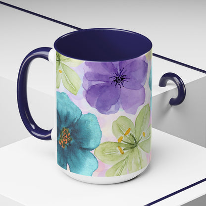 Vibrant Floral Accent Coffee Mug | Perfect for Garden Lovers & Spring Gifts | 11 & 15oz
