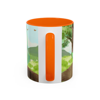 Learn and Grow Accent Coffee Mug - 11oz & 15oz | Nature-Inspired Design for Garden Lovers