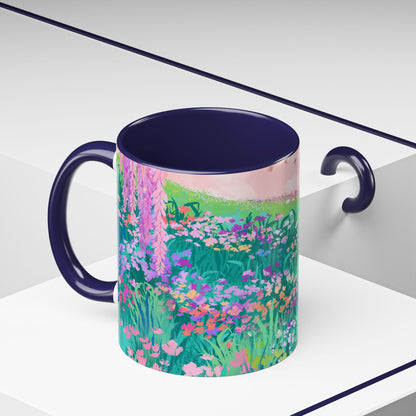 Floral Garden Accent Coffee Mug - Vibrant Nature Design for Home & Gifts