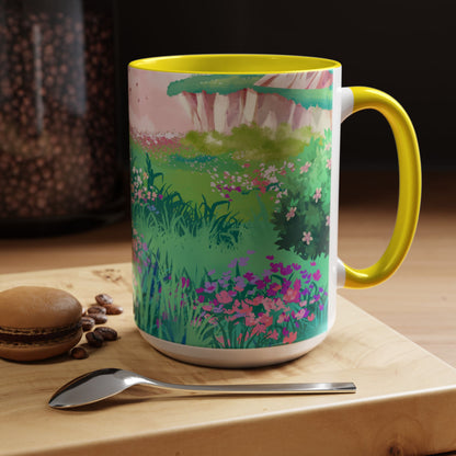 Floral Garden Accent Coffee Mug - Vibrant Nature Design for Home & Gifts