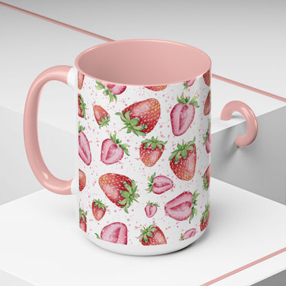 Strawberry Accent Coffee Mug – Fun Mug for Berry Lovers