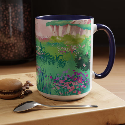 Floral Garden Accent Coffee Mug - Vibrant Nature Design for Home & Gifts