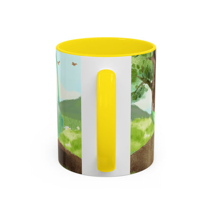 Learn and Grow Accent Coffee Mug - 11oz & 15oz | Nature-Inspired Design for Garden Lovers
