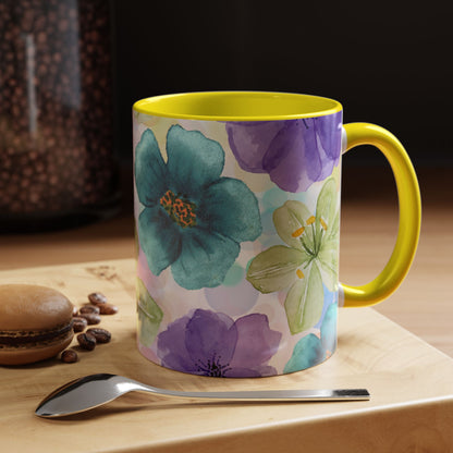 Vibrant Floral Accent Coffee Mug | Perfect for Garden Lovers & Spring Gifts | 11 & 15oz