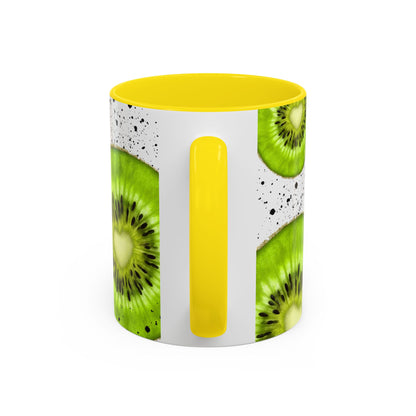 Kiwi Slice Accent Coffee Mug - Vibrant & Fun Drinkware for Fruit Lovers